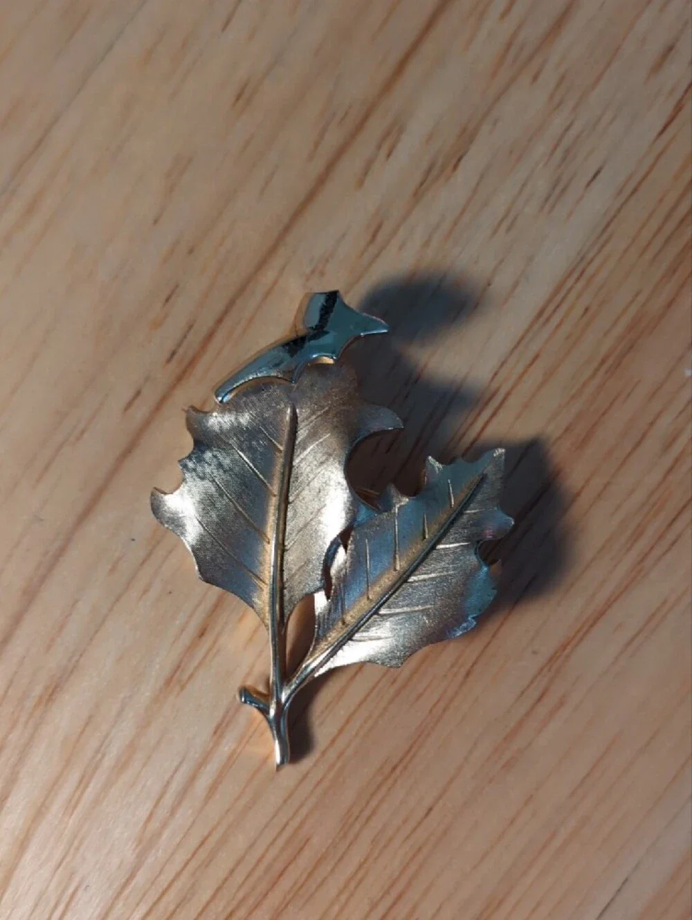 Vintage Autumn Brooch Trio - Red, Green, Gold